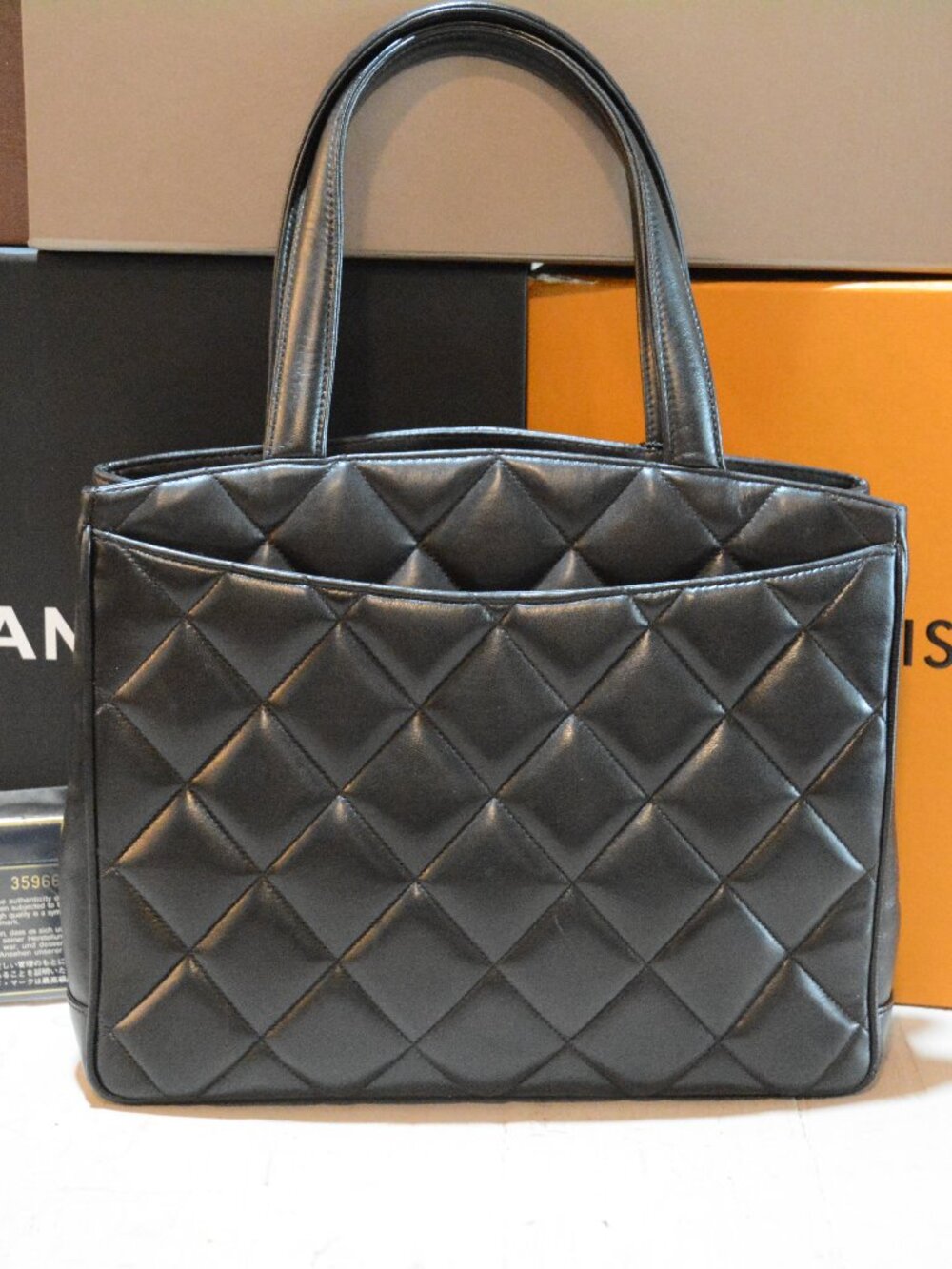 Vintage Chanel Quilted Leather Top Handle Tote - Picture 2 of 2